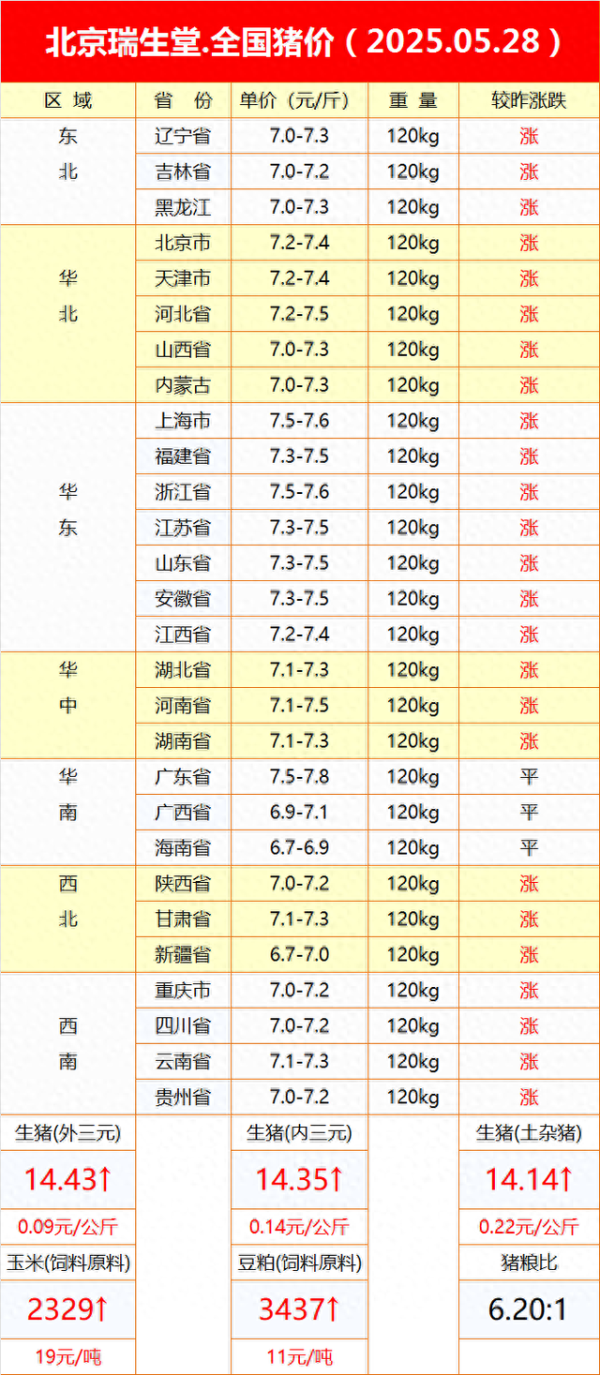配资放心平台 明日猪价 2025.05.28 猪价行情